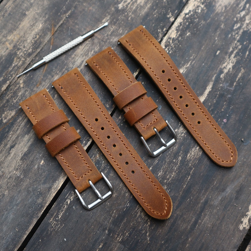 Dây đeo đồng hồ Hata Leather, dây da bò 2 lớp HT 8.2