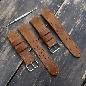 Dây đeo đồng hồ Hata Leather, dây da bò 2 lớp HT 8.2