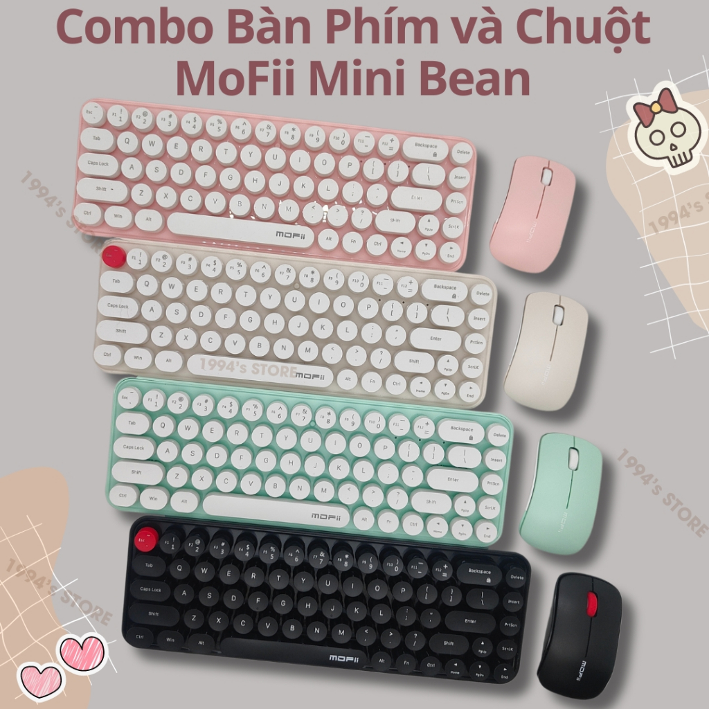 BỘ COMBO bàn phím giả cơ và chuột không dây MoFii Candy Mini Bean cho ...
