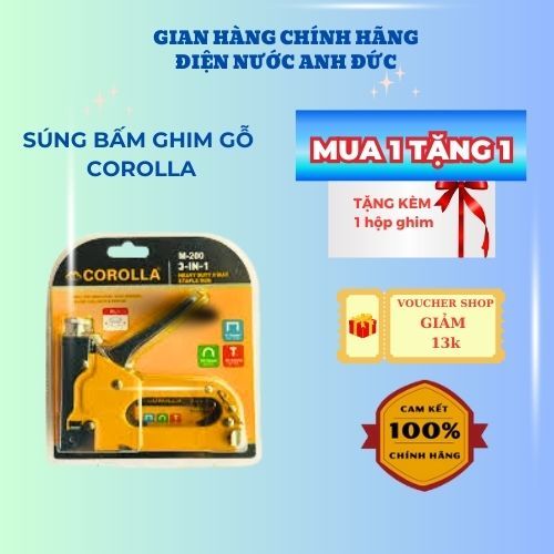 Máy bấm ghim gỗ cầm tay, súng bắn ghim gỗ cầm tay 3 trong 1 COROLLA ...