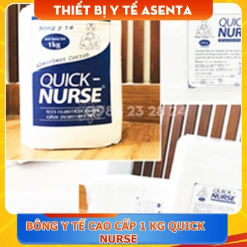 Bông y tế cao cấp 1 kg Quick Nurse, bông ép dùng trong phun xăm, spa, y tế