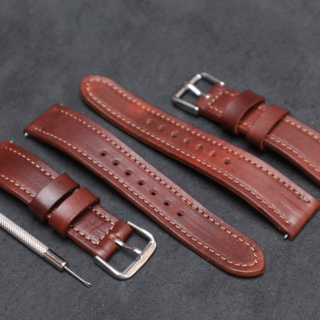 Dây đeo đồng hồ Hata Leather, dây đồng hồ da bò thật HT10