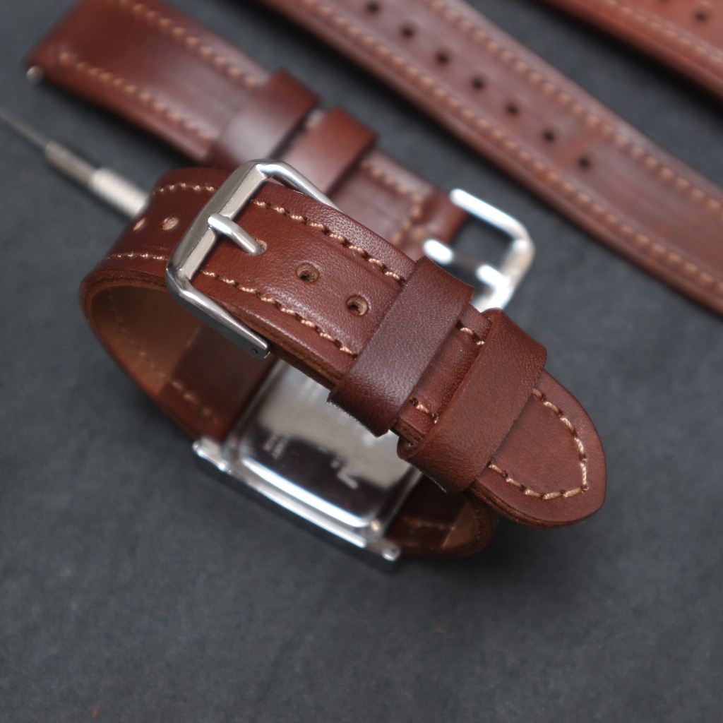 Dây đeo đồng hồ Hata Leather, dây đồng hồ da bò thật HT10