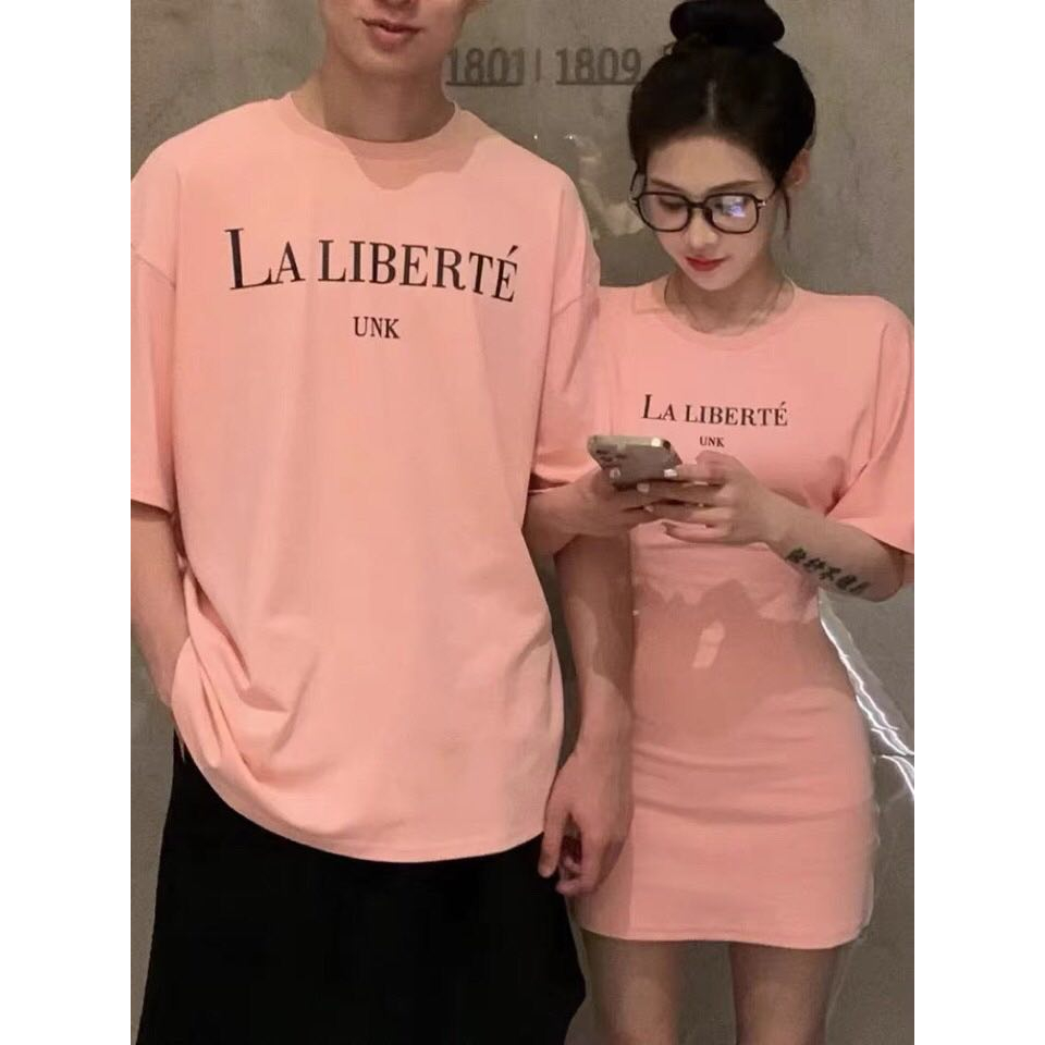 Bộ đôi LIBERTÉ SET 3 màu trắng, đen và hồng - váy body cùng áo trơn basic