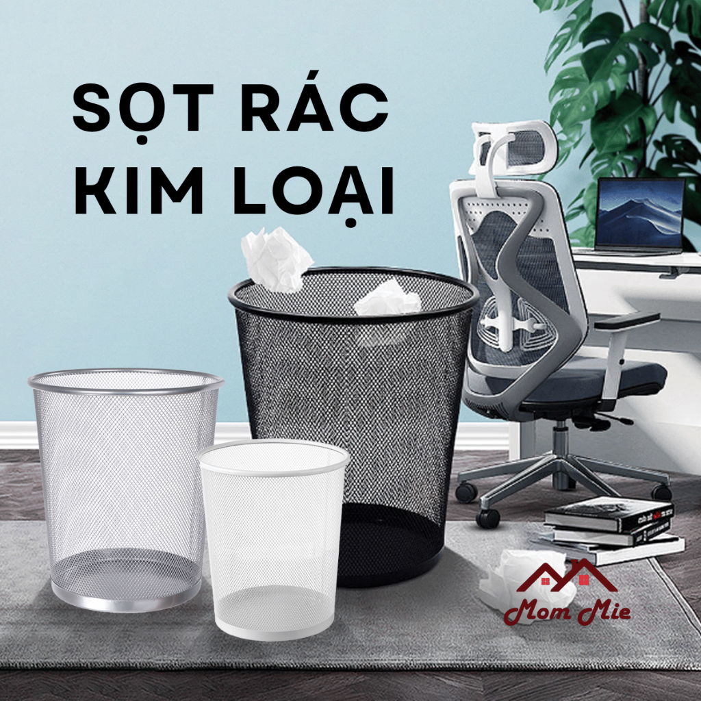 Thùng rác, Sọt rác lưới kim loại tròn hiện đại, sang trọng - N024 ...