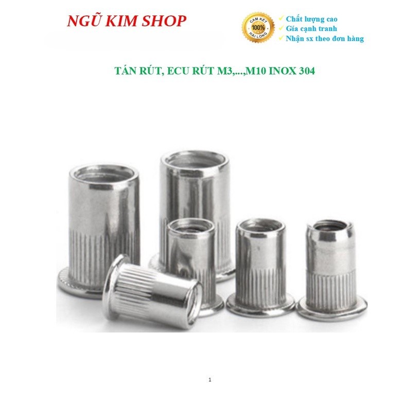 TÁN RÚT _ ECU RÚT M3, M4, M5, M6, M8, M10 INOX 304 | Shopee Việt Nam