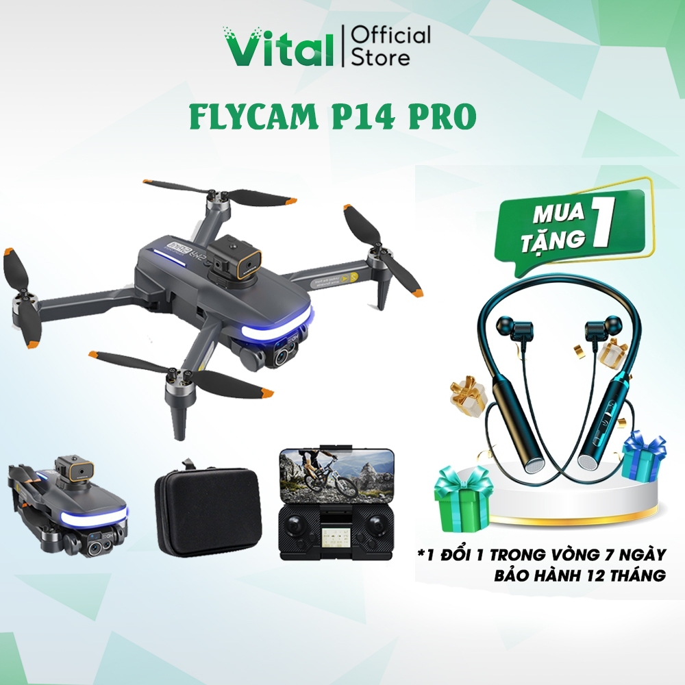 Flycam mini P14 máy bay điều khiển từ xa dung lượng pin lớn, camera kép ...