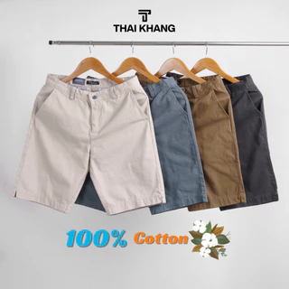 Combo 2 quần short kaki nam THÁI KHANG vải cotton kaki  dày mềm mặc mát QUAN01