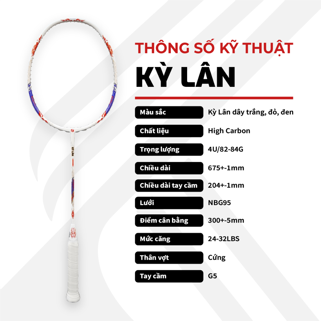 Ảnh Vợt cầu lông KUNO Kỳ Lân tấn công, trọng lượng 4U full carbon cao cấp được gia cố 2 lần chắc chắn 2