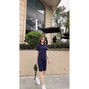 Set đồ polo ngắn tay quần cộc thoải mái trẻ trung màu XANH THAN S530