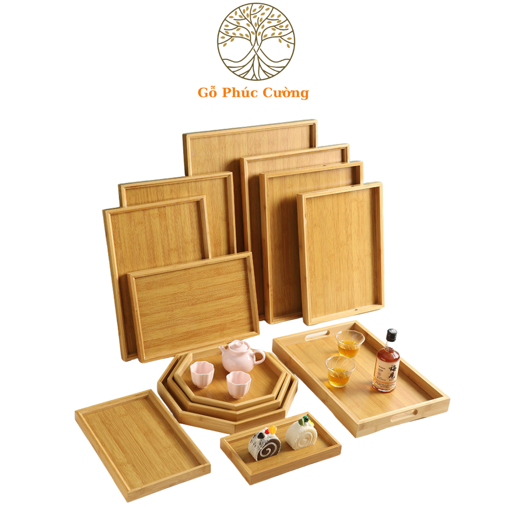 Khay Gỗ Tre Gỗ Phúc Cường, Khay Bưng Bê Đựng Đồ Ăn, Khay Gỗ Đựng Thực ...