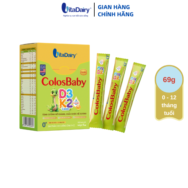 Ảnh Sữa non Colosbaby Gold D3K2 0+ 69g (dạng gói) - hộp 15 tép nhỏ - VitaDairy 3