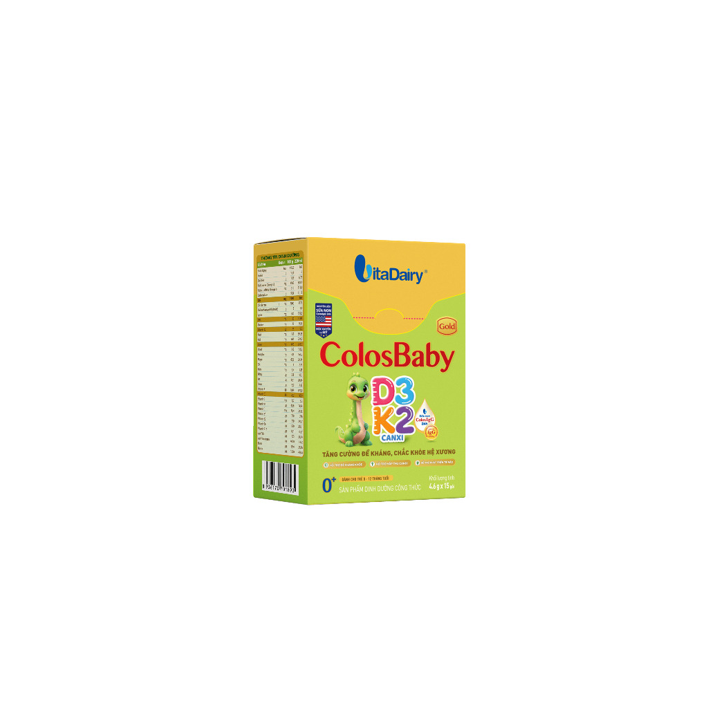 Ảnh Sữa non Colosbaby Gold D3K2 0+ 69g (dạng gói) - hộp 15 tép nhỏ - VitaDairy 2