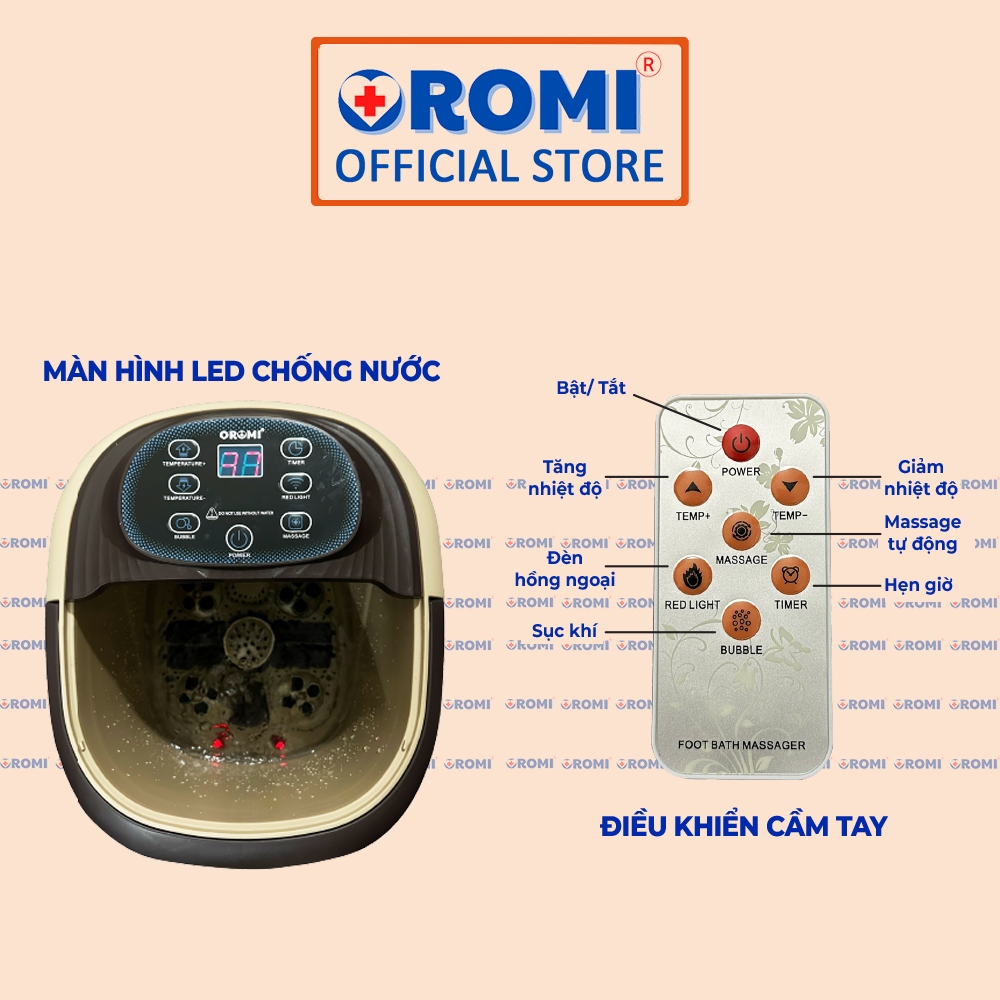 Máy Massage Chân Tự Động Cao Cấp OROMI ORM-530H - Bồn Ngâm Chân Matxa Tạo Sóng Nước Tuần Hoàn