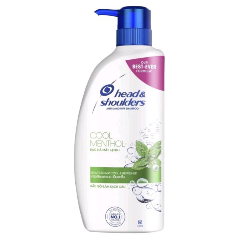 Dầu Gội Sạch Gàu HEAD&SHOULDERS Bạc Hà/ Giảm Ngứa Da Đầu Làm Sạch Vi Khuẩn Chai 850ML