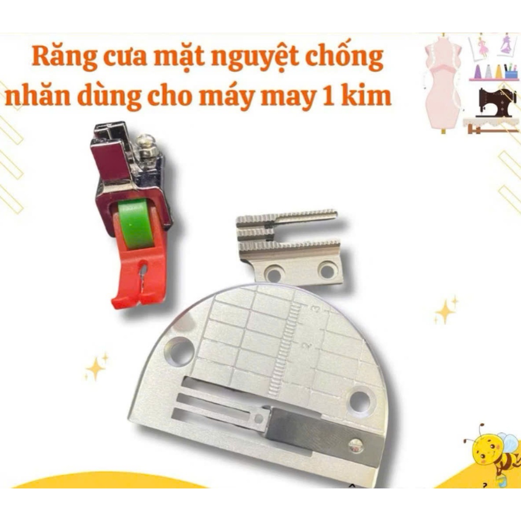 Bộ Răng Cưa + Mặt Nguyệt + Chân Vịt Chống Nhăn – Máy May 1 Kim Công Nghiệp