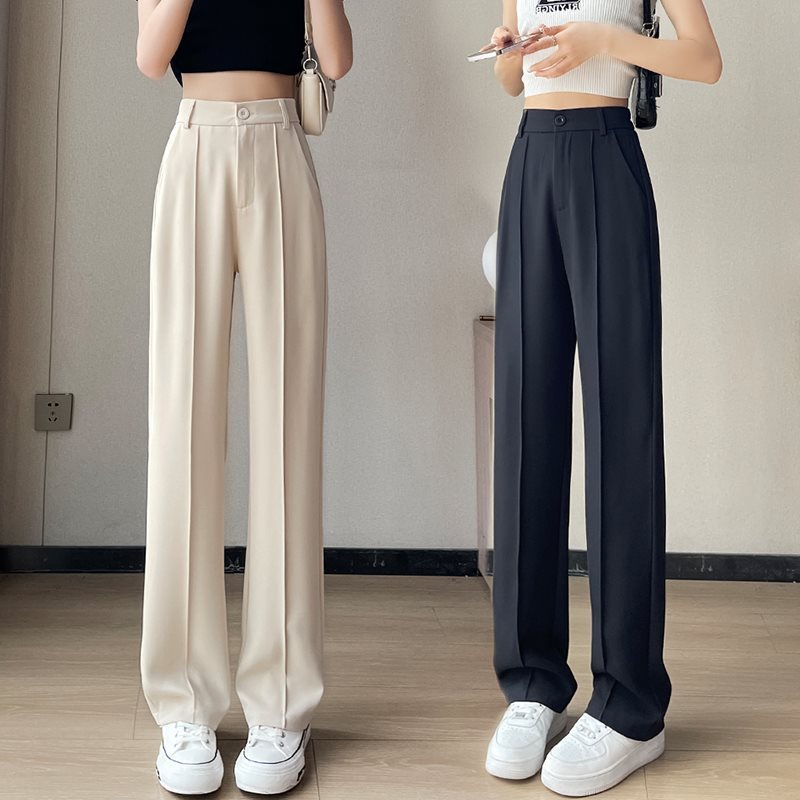 QUẦN Suông ỐNG RỘNG NỮ ĐẸP LƯng CẠP CAO,QUầN TÂY Âu DÀI Ống Đứng Vải Mềm Khóa Trước CHẤT RUBY CAO CẤP MÀU ĐEN-DNG