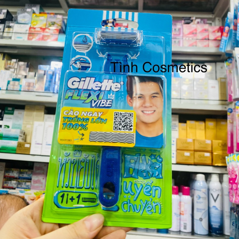 Dao Cạo Râu GILLETTE Flexi Vibe Hộp 1 Cán Dao Và 1 Lưỡi, bàn cạo râu 3 ...