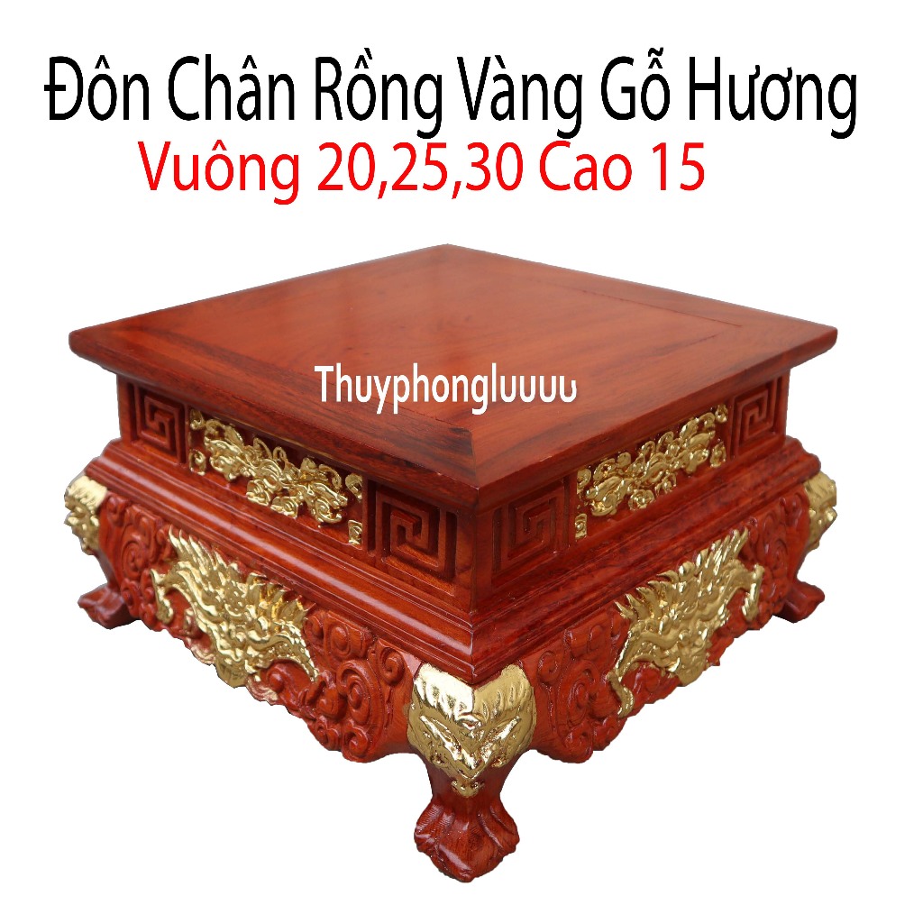Đôn Chân Rồng Vàng Trang Trí Gỗ Hương Giá Rẻ Cao 15cm | Shopee Việt Nam