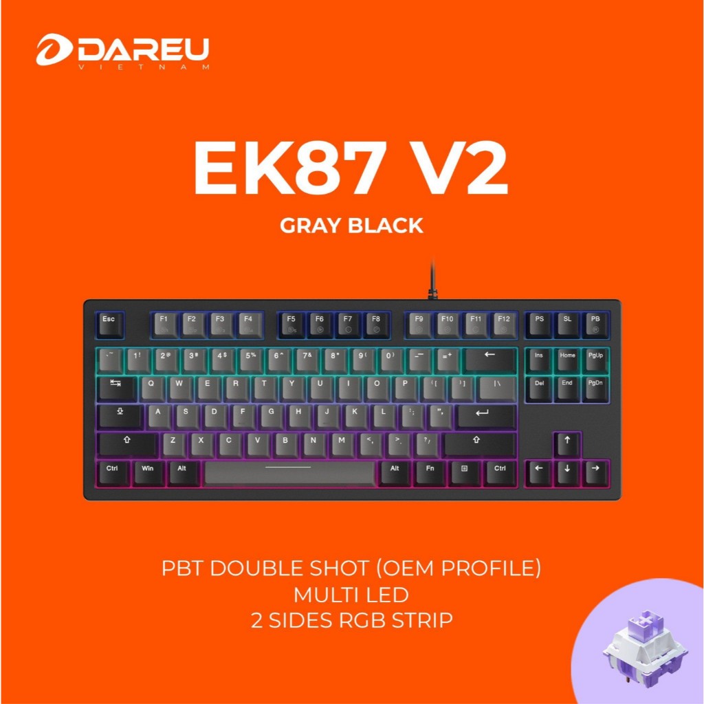 Bàn phím cơ Gaming DAREU EK87 V2 / EK87L V2 (DREAM / FIREFLY switch) | BigBuy360 - bigbuy360.vn