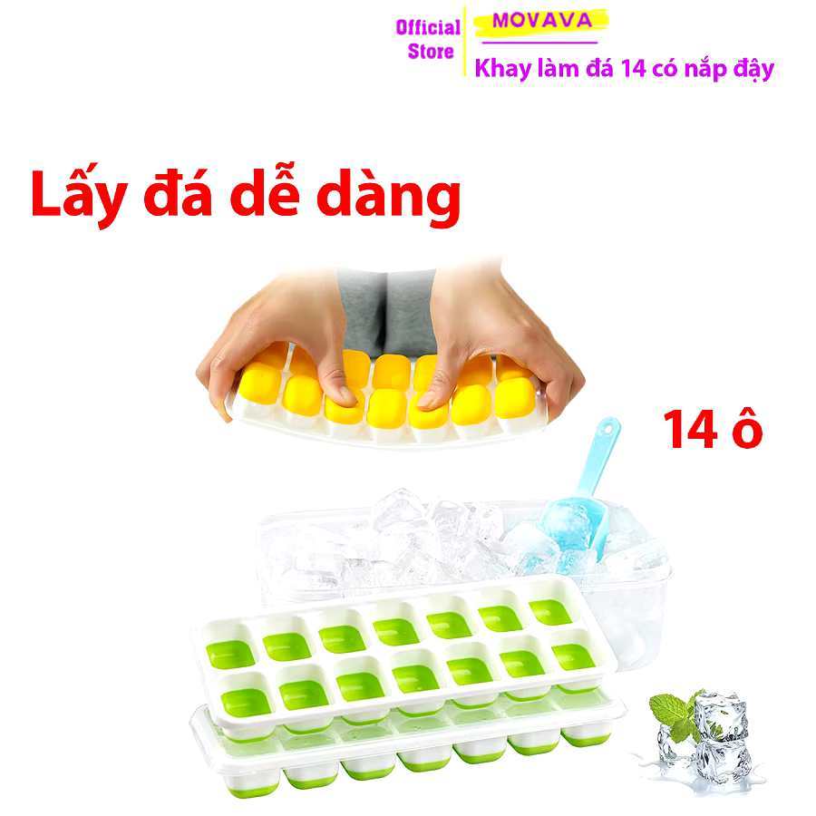 Khay Làm Đá Silicon Và Thạch Hoa Quả Có Nắp Đậy Cao Cấp