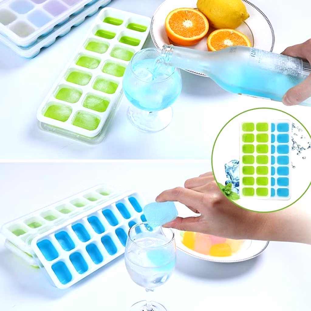 Khay Làm Đá Silicon Và Thạch Hoa Quả Có Nắp Đậy Cao Cấp
