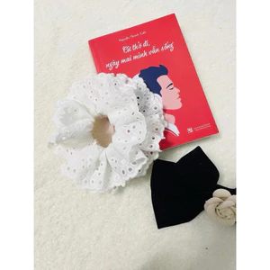 Scrunchie 2 lớp - Dây Cột Tóc Ren Bản To Dễ Thương 15cm