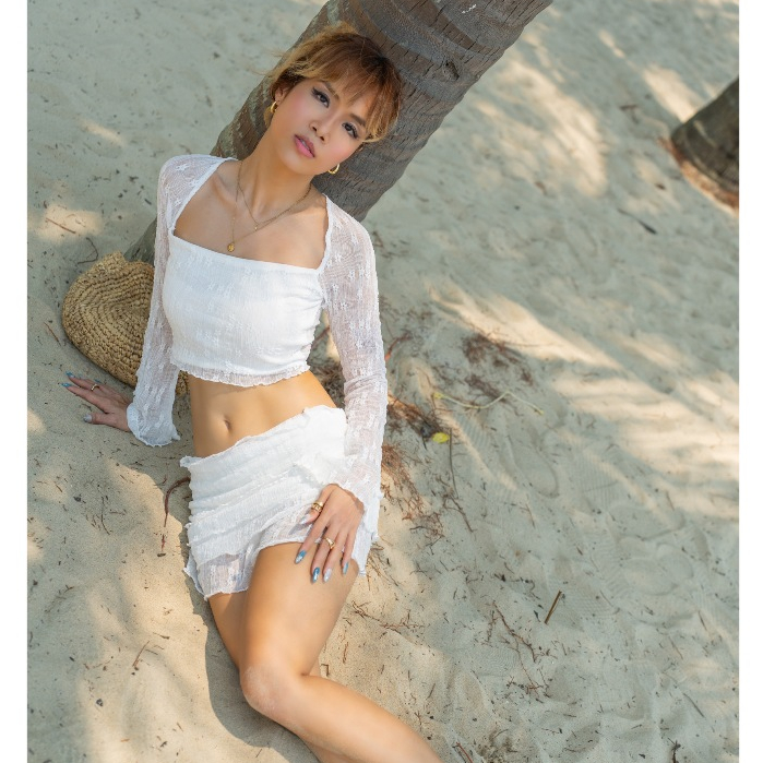 SALE 99K - Set ren trắng áo váy nữ đi biển nhẹ nhàng Daphne | 𝐛𝐚𝐧𝐚𝐧𝐚𝐛𝐮