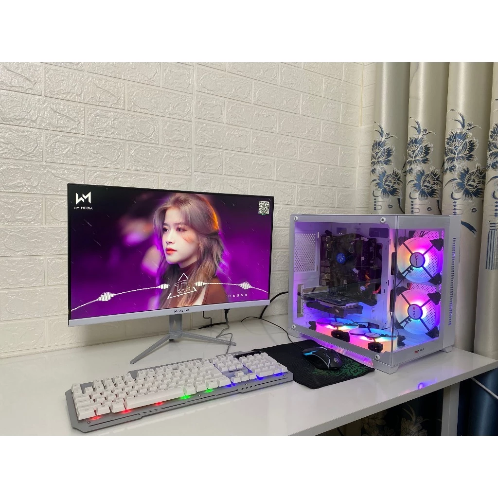 Case Máy Tính Bể Cá Hai Mặt Kính  Core i7 i5 i3, Ram 8Gb/16Gb, SSD 256 GB Card Rời GT7xx Chơi Mượt Mọi Game Online