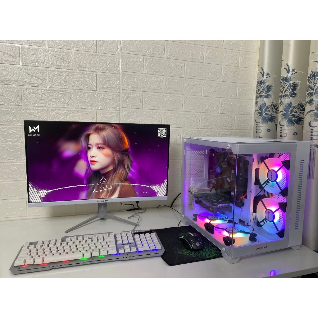 Case Máy Tính Bể Cá Hai Mặt Kính  Core i7 i5 i3, Ram 8Gb/16Gb, SSD 256 GB Card Rời GT7xx Chơi Mượt Mọi Game Online