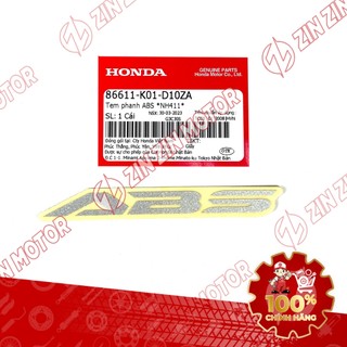 Tem Chữ ABS Dán Dè Trước Winner, SH, SH Mode, SH 125i/160i 2026 Và Nhiều Dòng Xe 86611-K01-D10ZA, 86611-K01-D10ZB