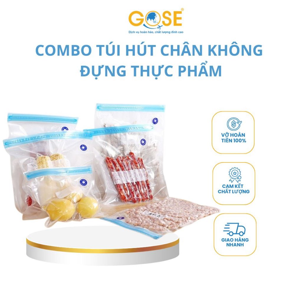Ảnh Combo túi hút chân không thực phẩm khóa zip bảo quản đồ ăn chất liệu cao cấp an toàn cho sức khỏe 1