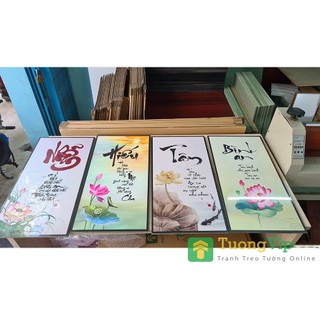 Tranh Tráng Gương Laminate - Treo Tường Chữ Thư Pháp - Tranh Thư Pháp Treo Phòng Khách