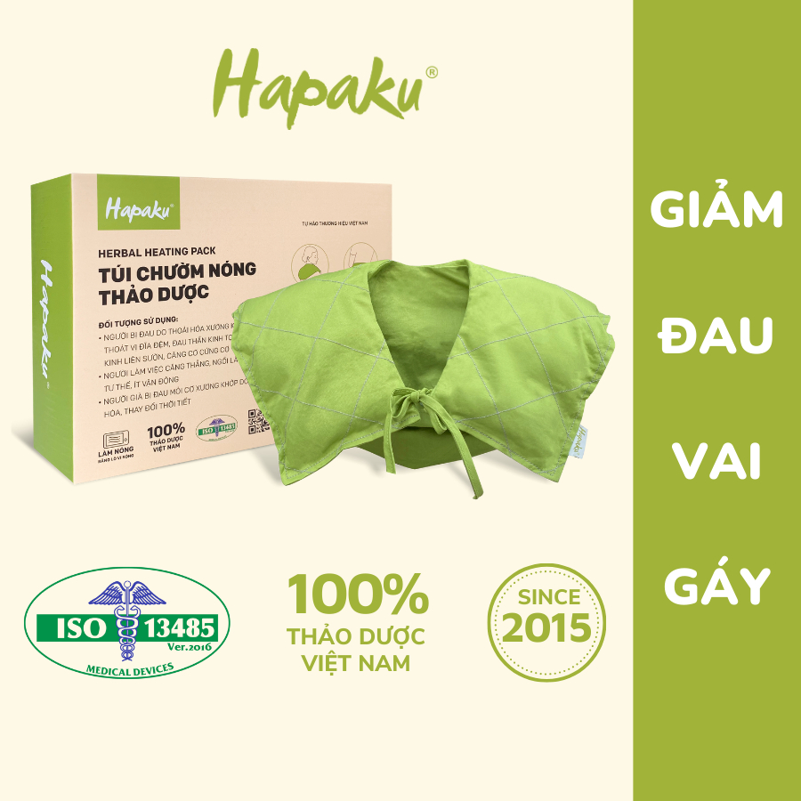 Ảnh Túi Chườm Nóng Thảo Dược Giảm Đau Vai Gáy Cổ Hapaku, Giảm Căng Cứng Cơ, Lưu Thông Khí Huyết 1