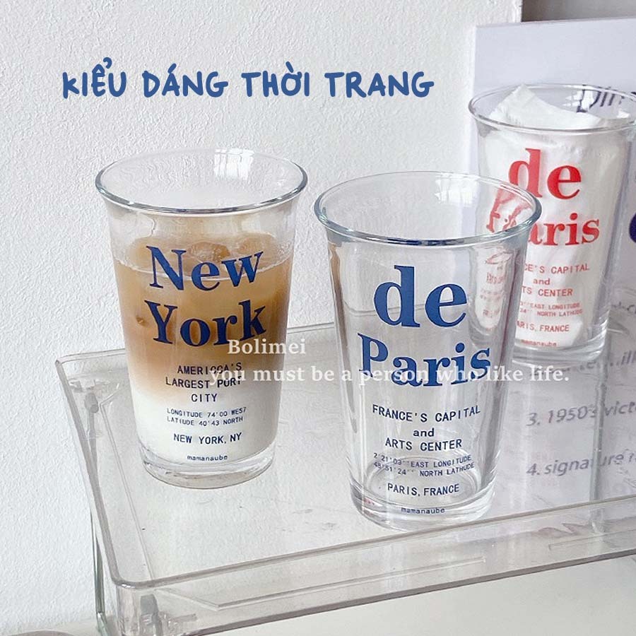 [BẢO HÀNH BỂ VỠ] Ly Thủy Tinh Miệng Loe, Cốc Uống Nước Dáng Cao Họa Tiết Sang Trọng, Đựng Nước Ép, Cafe CTT016