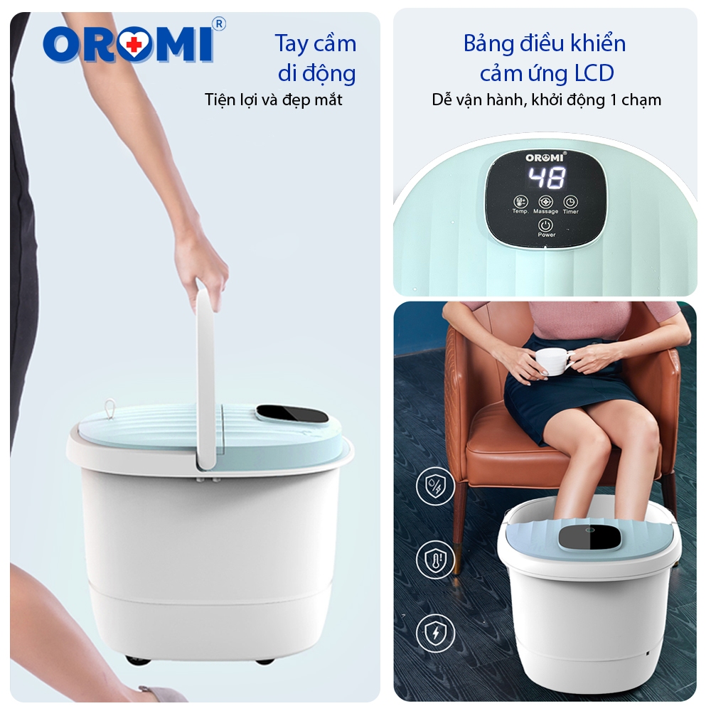 Máy massage chân tự động cao cấp OROMI ORM-KW999 - Máy mát-xa thư giãn có ngăn đựng thảo dược