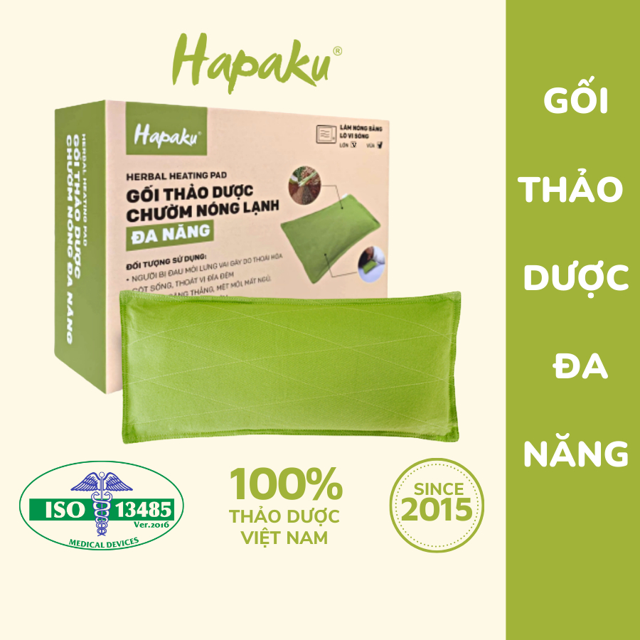 Ảnh Gối Thảo Dược Chườm Nóng Giảm Nhức Mỏi Lưng, Cổ Vai Gáy Hapaku, Thư Giãn Toàn Thân 1