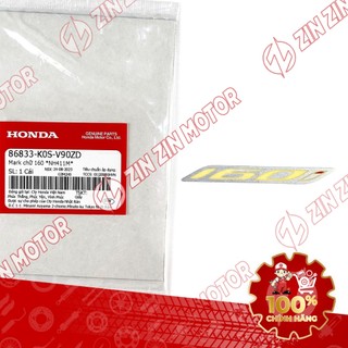 Tem Chữ 160i SH 160i 2023 2024 Dán Ốp Sườn SH 125i/160i 2026 86833-K0S-V90ZA, 86833-K0S-V90ZB, 86833-K0S-V90ZC