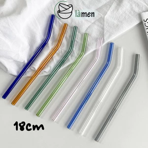 Ống Hút Thủy Tinh Chịu Nhiệt, Dáng Cong, Nhiều Màu Tiện Lợi, An Toàn Khi Sử Dụng PK071