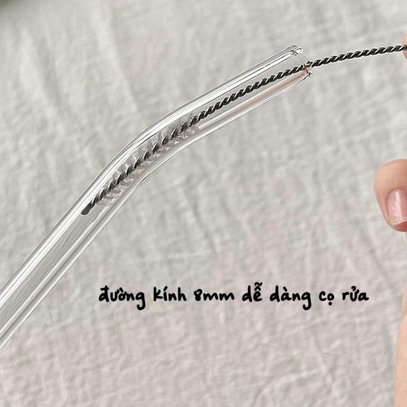 [BẢO HÀNH BỂ VỠ] Ống Hút Thủy Tinh Chịu Nhiệt, Dáng Cong, Nhiều Màu Tiện Lợi, An Toàn Khi Sử Dụng PK071