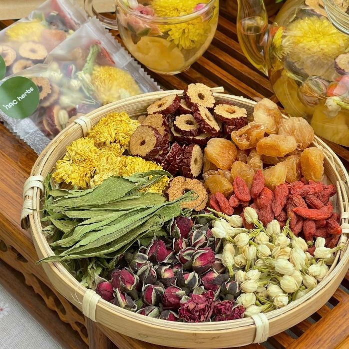 Trà Thảo Mộc Dưỡng Nhan 7 Vị HERBONE Làm Đẹp Da, Chống Lão Hóa, Ngủ Ngon