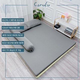 Bộ 4 Món Ga thun lạnh Ý cao cấp, Ga nệm, Ga giường siêu mát chính hãng CARUFU, 2 Mặt kéo khóa | size 1m 1m2 1m4 1m6 1m8