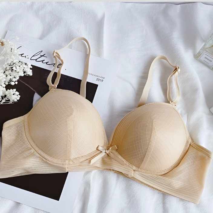Áo ngực nâng ngực mút vừa, không gọng, đệm đúc lưng mảnh thanh lịch E469 | THỜI TRANG 12H