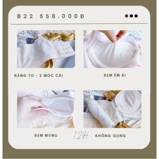 Áo ngực mút vừa nâng ngực bảng lưng to B22, Đồ lót 12h