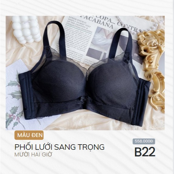 Áo ngực mút vừa nâng ngực bảng lưng to B22, Đồ lót 12h