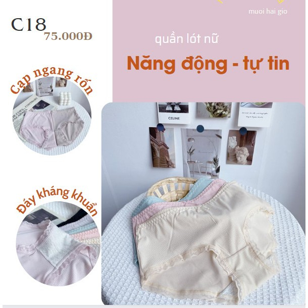 Quần chip vải cotton lạnh siêu mát kháng khuẩn C18, Đồ lót 12h