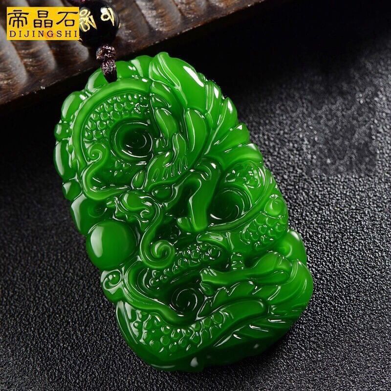 Mặt long bài ngọc bích cho nam [tặng kèm dây đeo]