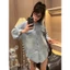 Áo sơ mi jean dáng rộng đính đá bling bling, áo somi bò dính đá dáng rộng dấu quần dễ mặc dễ phối đồ (HC23)