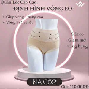 Quần chip nữ cạp cao giúp định hình vòng eo, che mỡ bụng C62, Đồ lót 12h