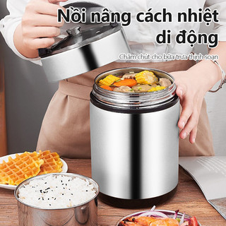 OOKAS Hộp Cơm Giữ Nhiệt  Hộp cơm cách nhiệt inox cao cấp hình thùng Giữ Nhiệt Tới 8h